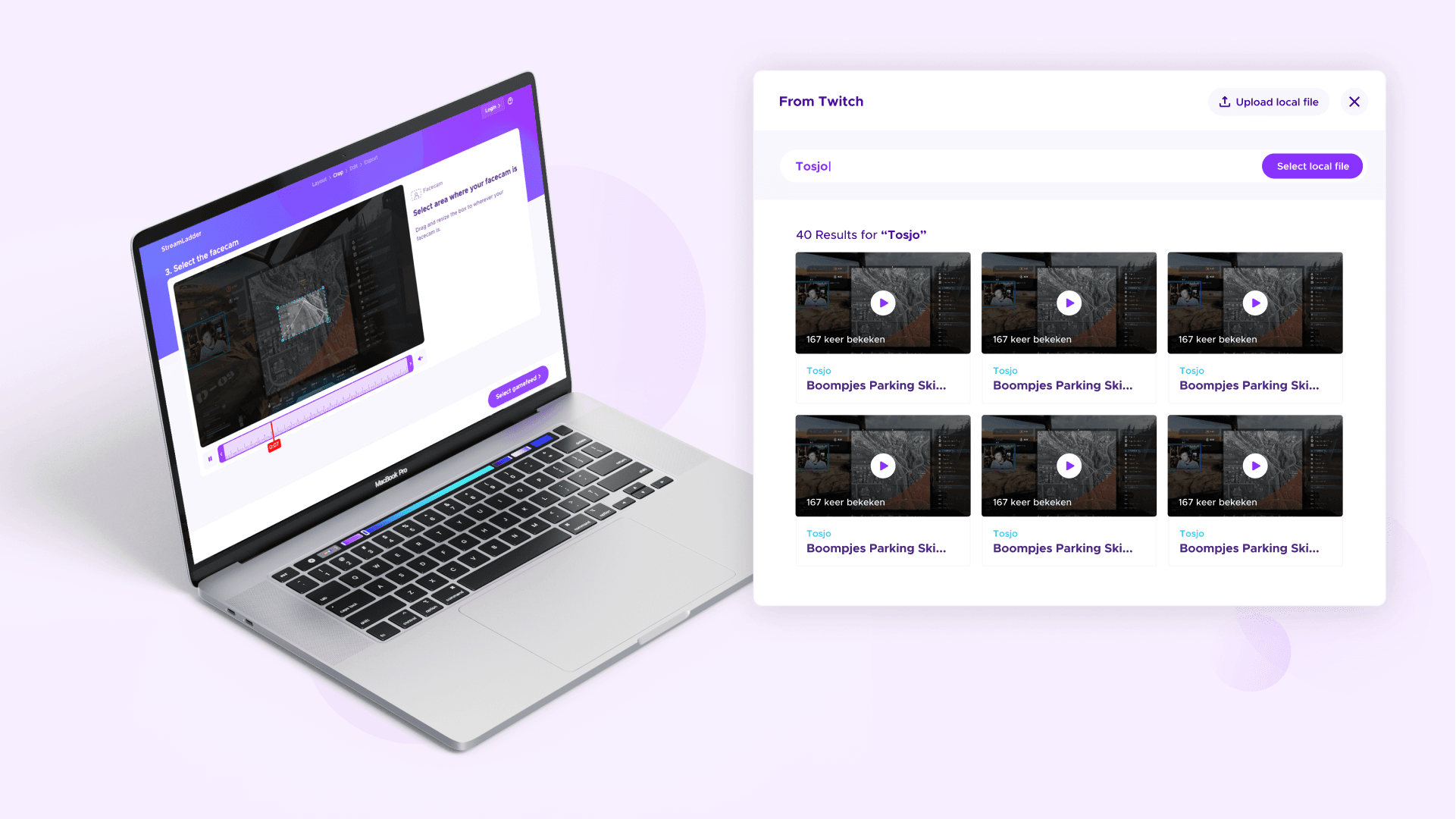 Een voorbeeld van de Streamladder-tool in actie, ideaal voor het aanpassen van videocontent voor sociale media.  