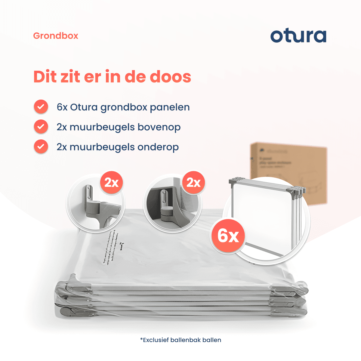 Een esthetisch ontworpen afbeelding van een Otura-grondbox, geschikt voor e-commerce en Bol.com.  