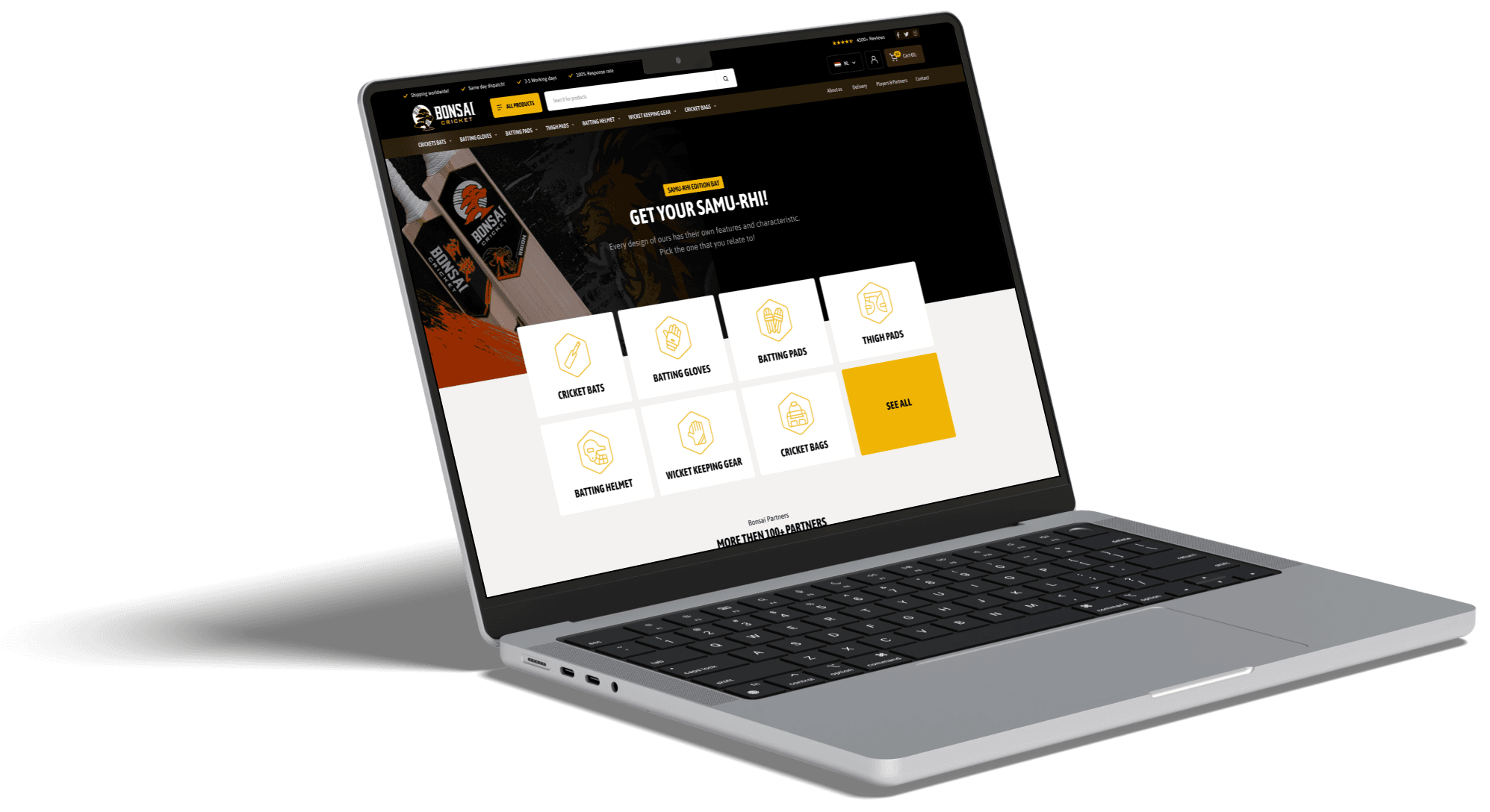 Mockup van een professioneel ontworpen webshop door BrandMonks