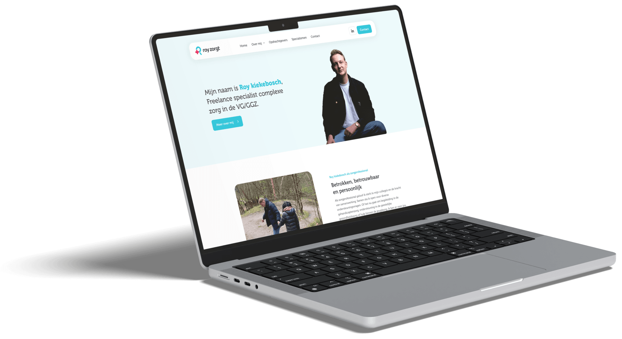 Mockup van een homepage ontworpen door BrandMonks, showcasing een professioneel en functioneel webdesign.
