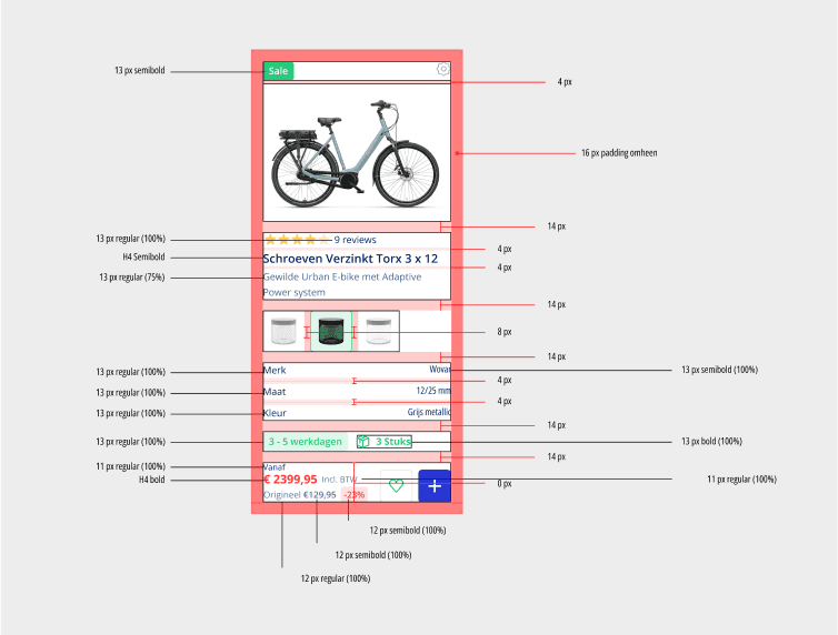 UI/UX ontwerp voor een webshop productpagina, met een conversiegerichte lay-out.